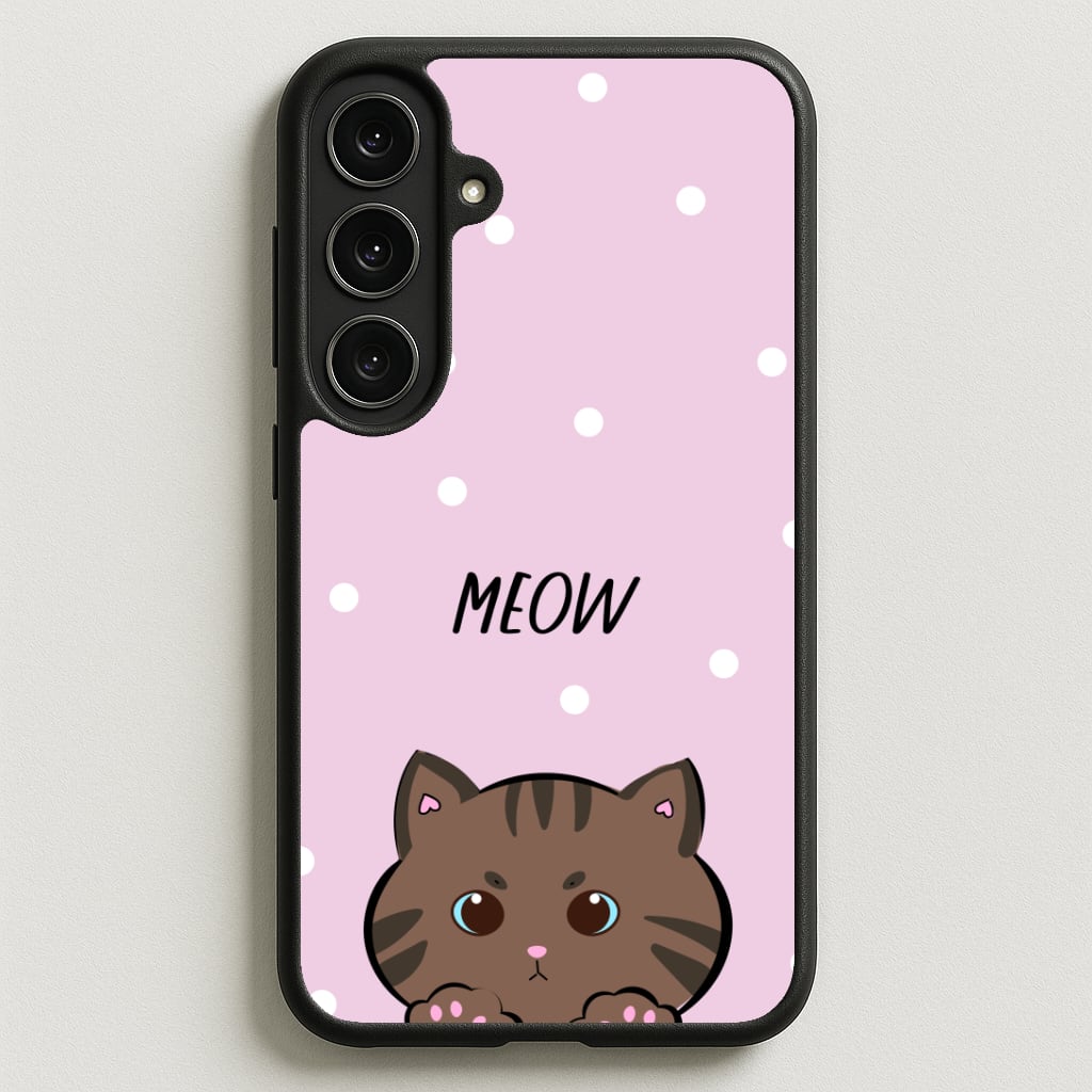 Meow Purple - Cats Phone Case for Galaxy S25FE