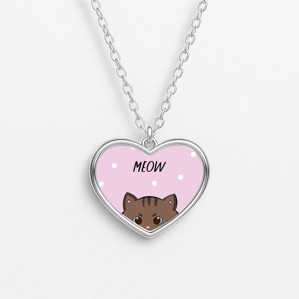 Meow Purple - Cats Necklace