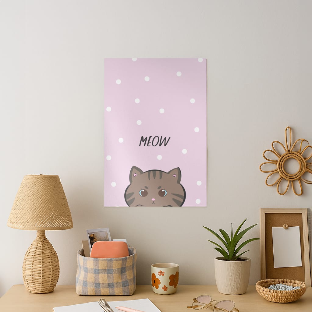 Meow Purple - Cats Art Print