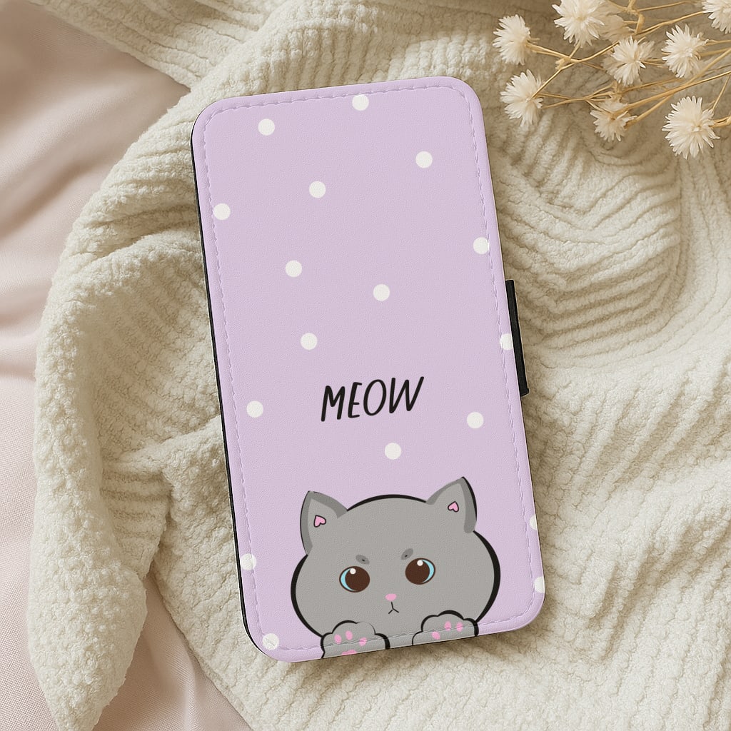 Grey Kitty - Cats Wallet Phone Case