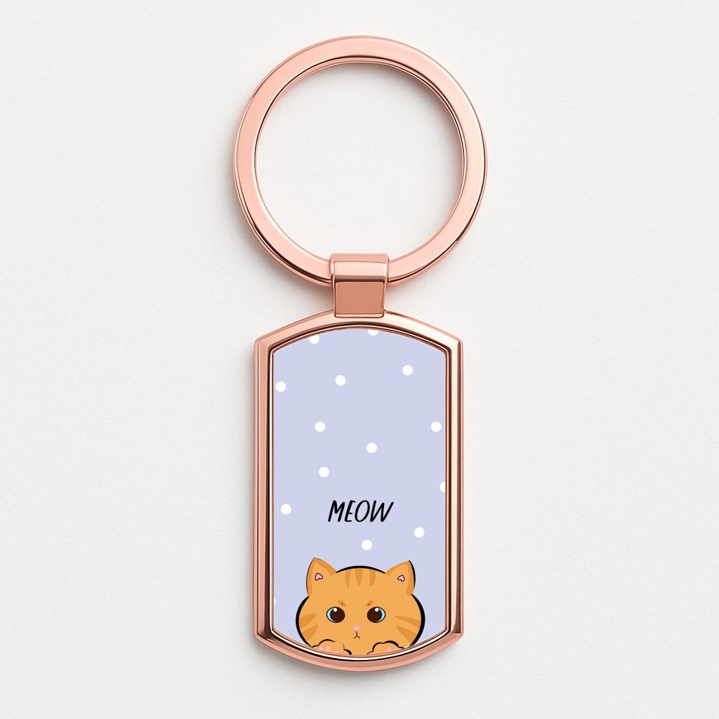 Ginger Cat - Cats Rose Gold Keyring