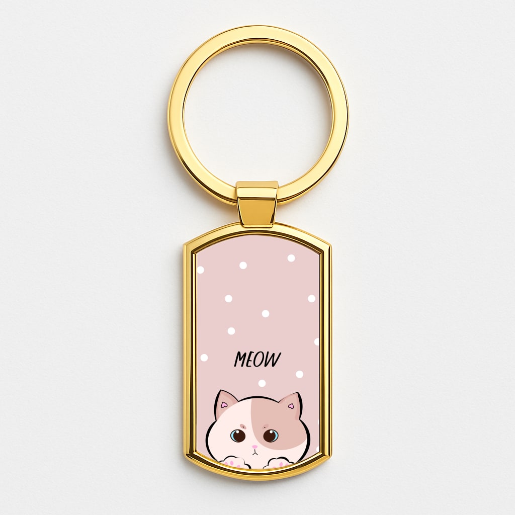 Pale Cat - Cats Gold Keyring