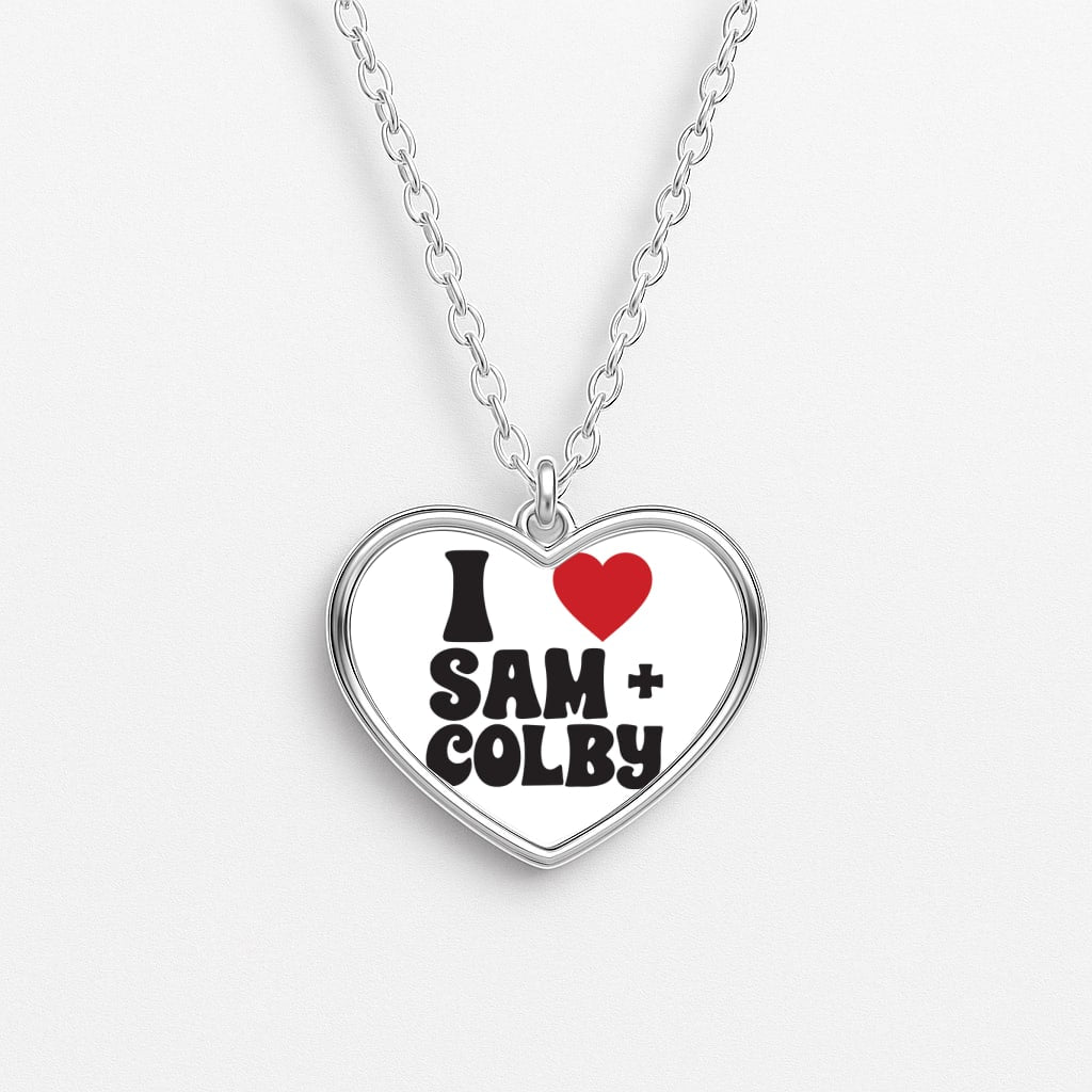 I Love S & C Heart Necklace