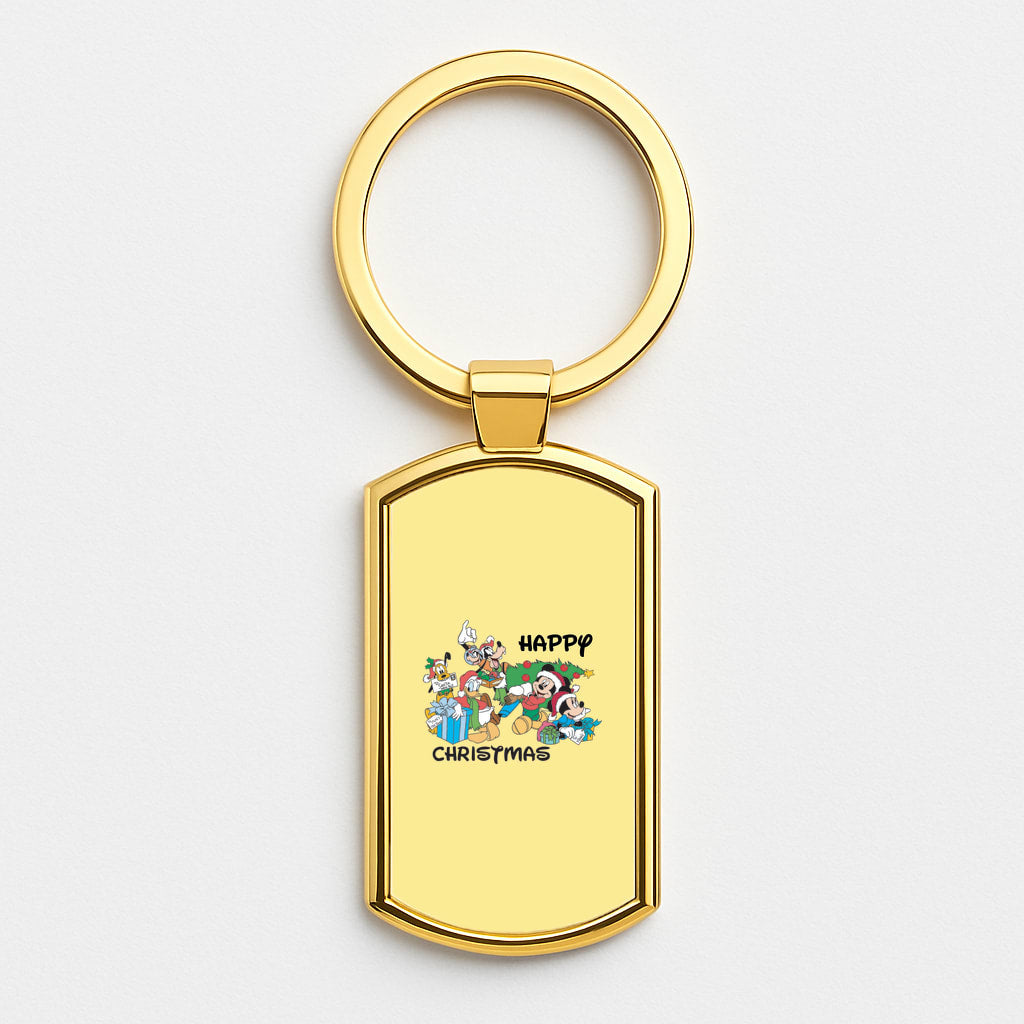 Fairytale Happy Christmas Gold Keyring