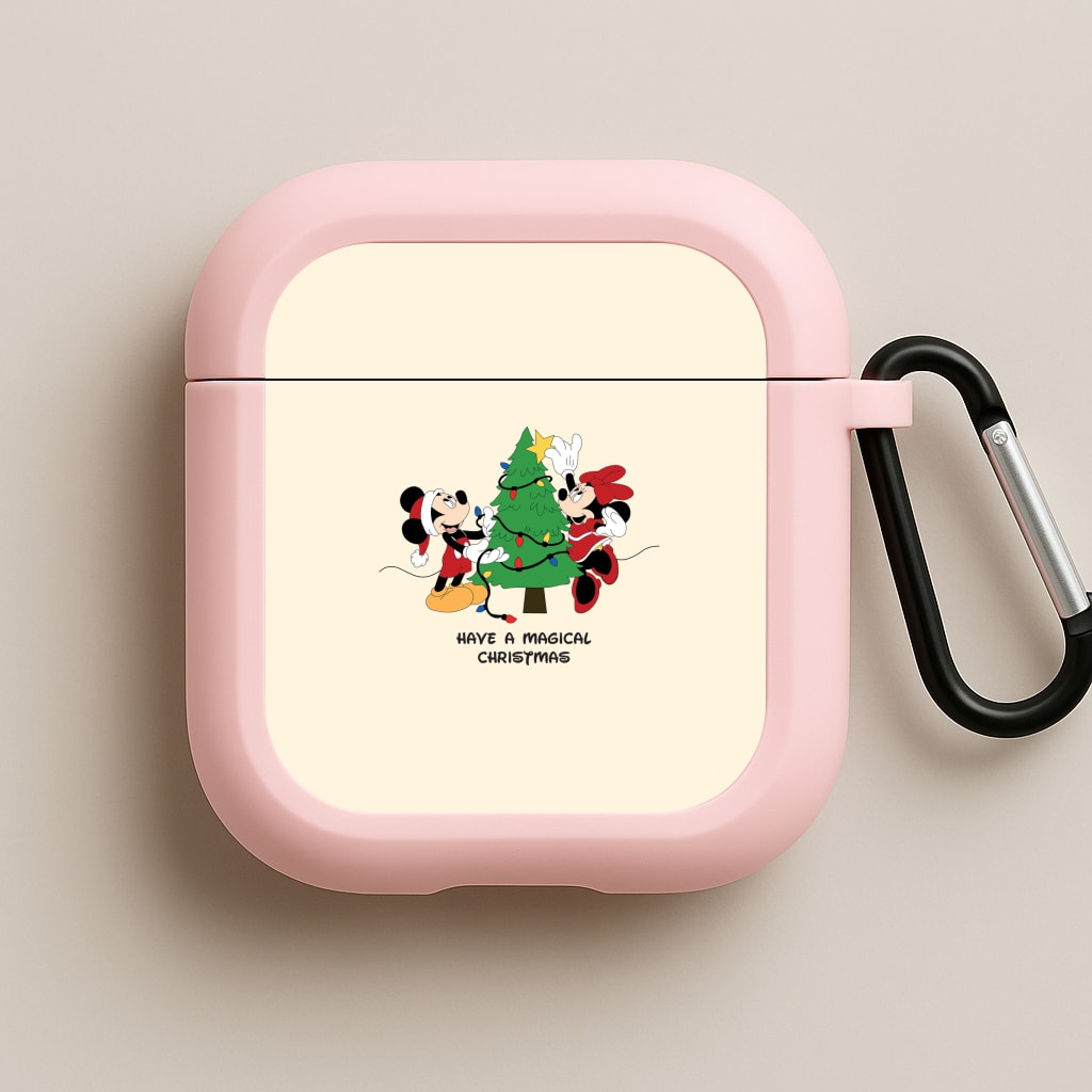 Festive Fairytale Mice - Christmas Pink AirPods Case