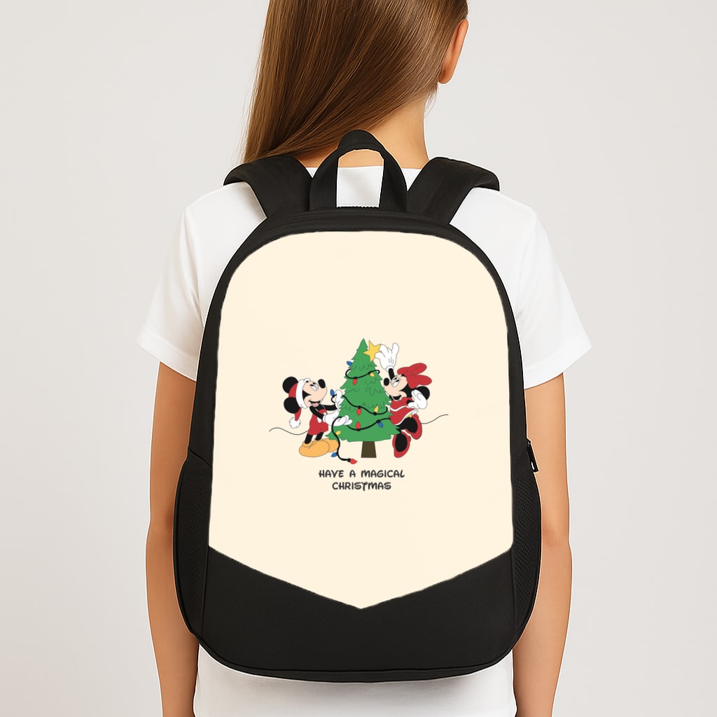 Festive Fairytale Mice - Christmas Large School Bag