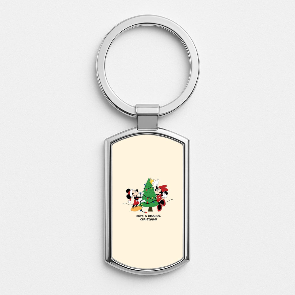 Festive Fairytale Mice - Christmas Silver Keyring