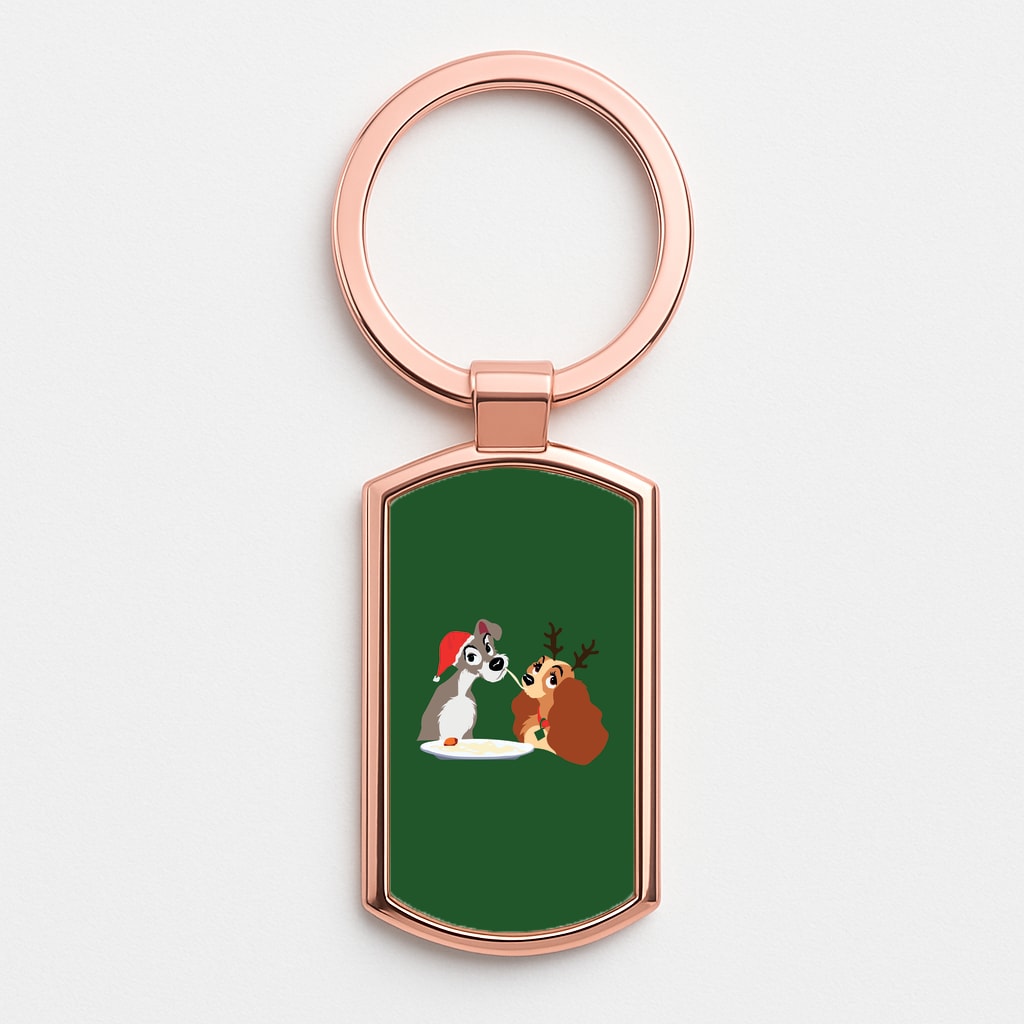Christmas Lady Rose Gold Keyring