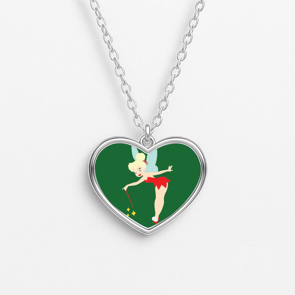Christmas Tinkerbell Heart Necklace