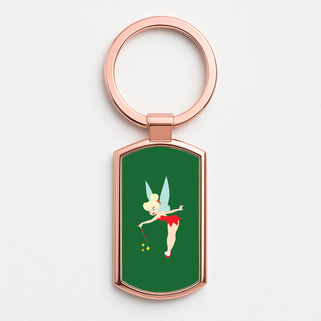 Christmas Tinkerbell Rose Gold Keyring