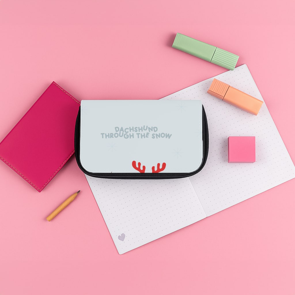 Dachshund Through The Snow - Christmas Pencil Case