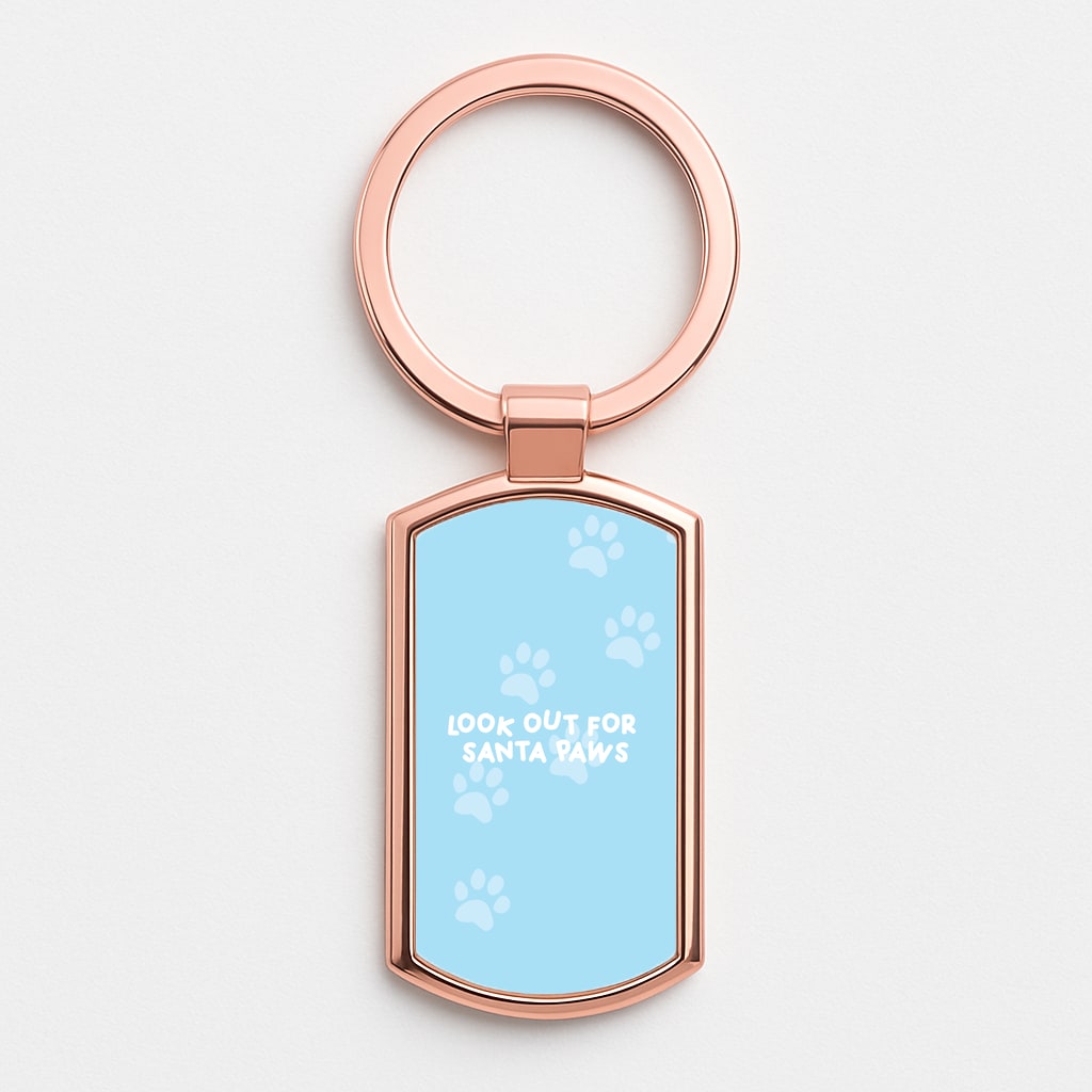 Santa Paws - Christmas Rose Gold Keyring