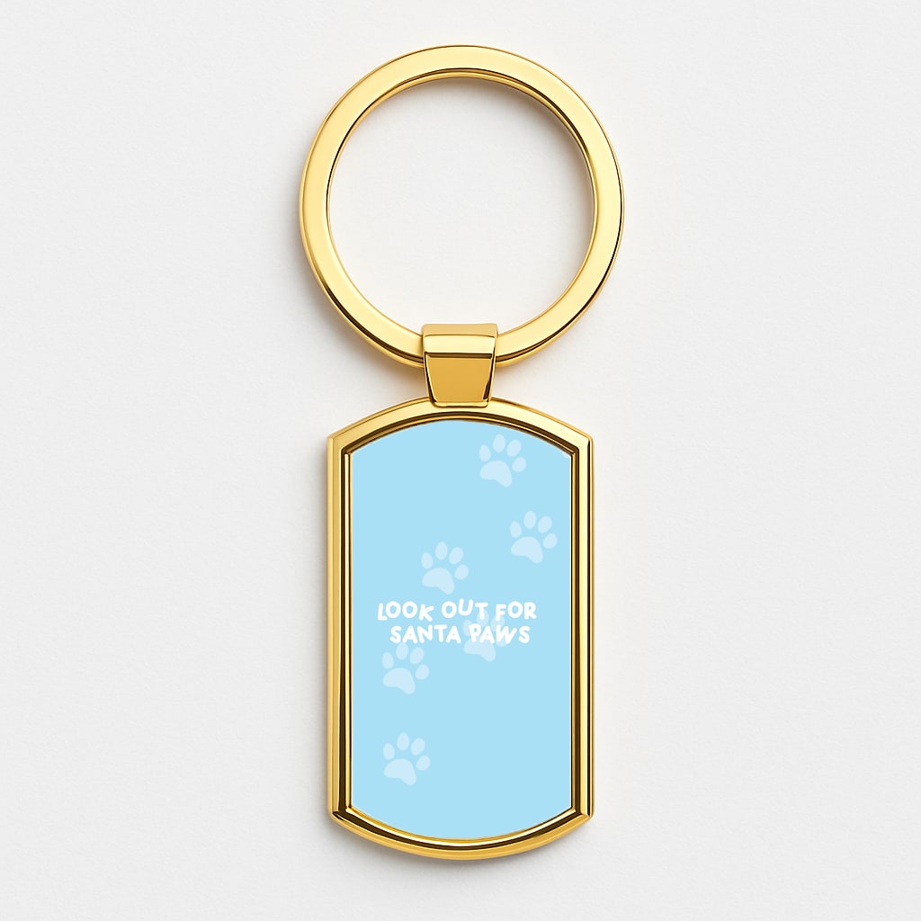 Santa Paws - Christmas Gold Keyring