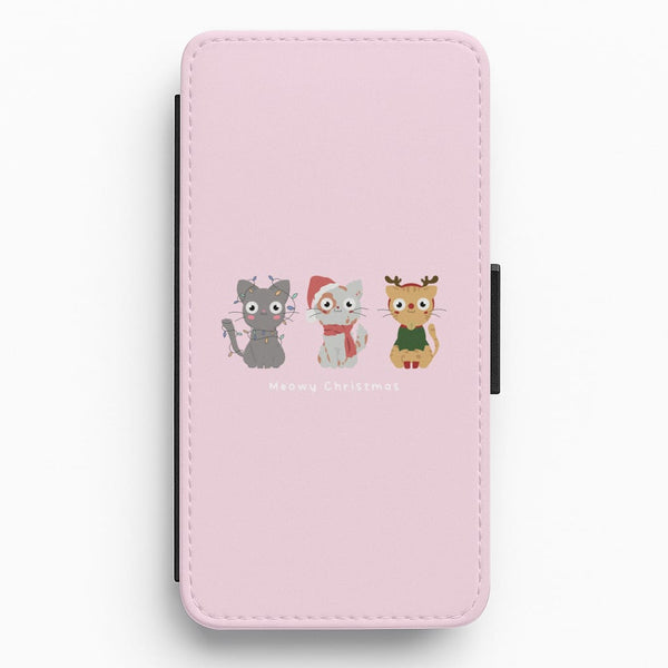 Meowy Christmas Flip / Wallet Phone Case