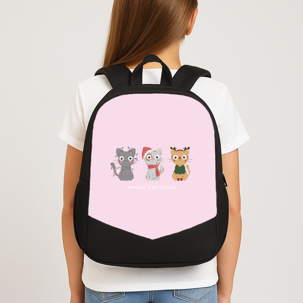 Meowy Christmas School Bag