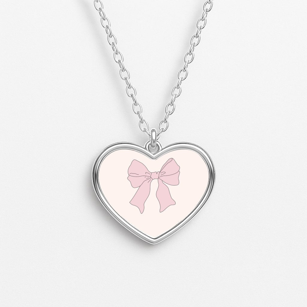 Bow - Clean Girl Aesthetic Heart Necklace