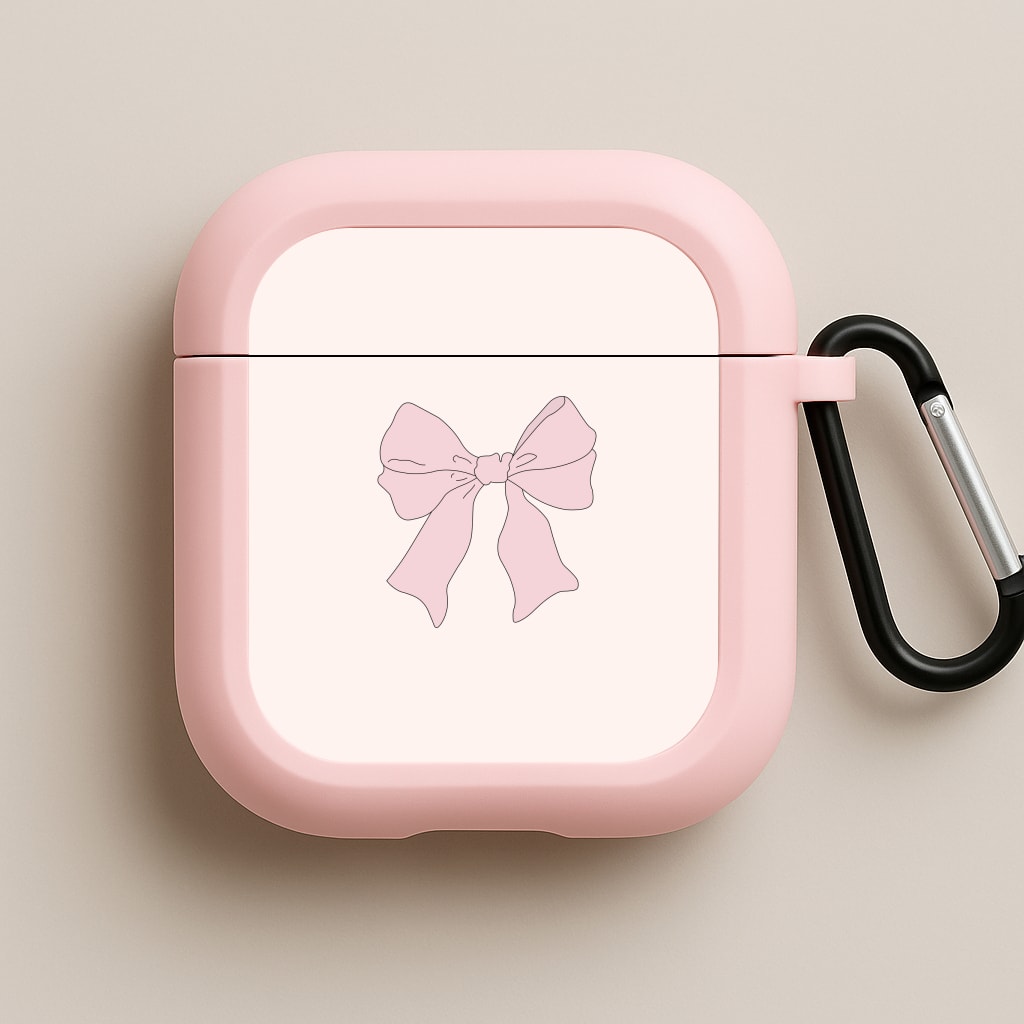 Bow - Clean Girl Aesthetic Pink AirPods Case
