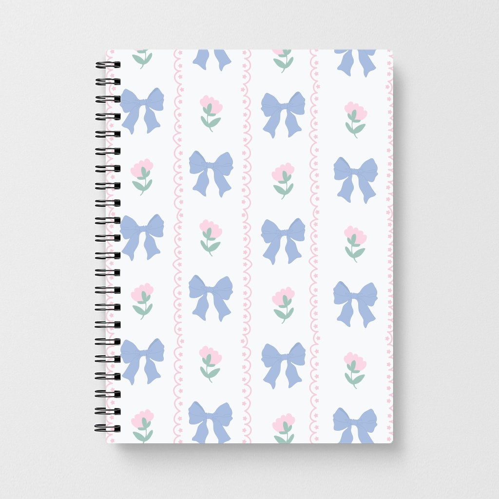 Pink Bows Pattern - Clean Girl Aesthetic Notebook
