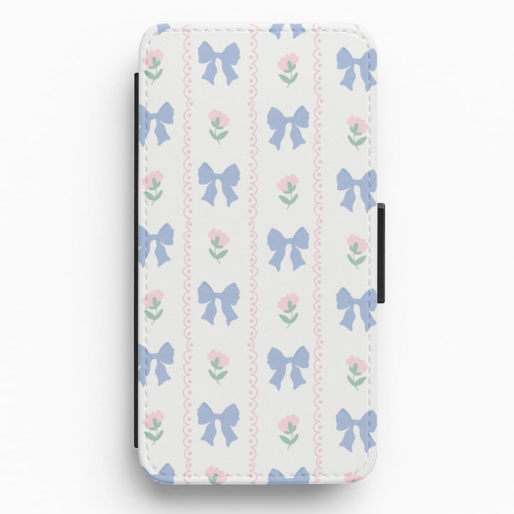 Pink Bows Pattern - Clean Girl Aesthetic Flip / Wallet Phone Case