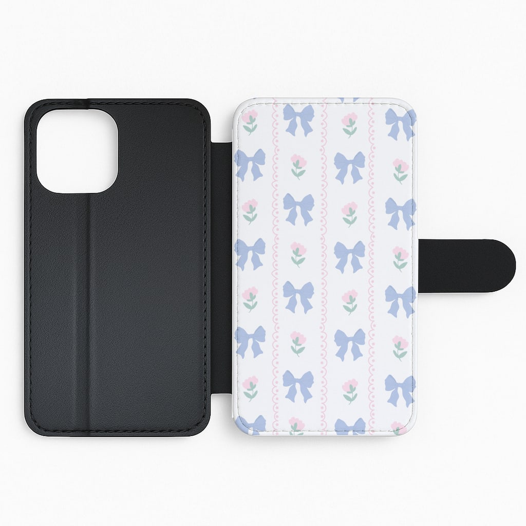 Pink Bows Pattern - Clean Girl Aesthetic Flip Phone Case