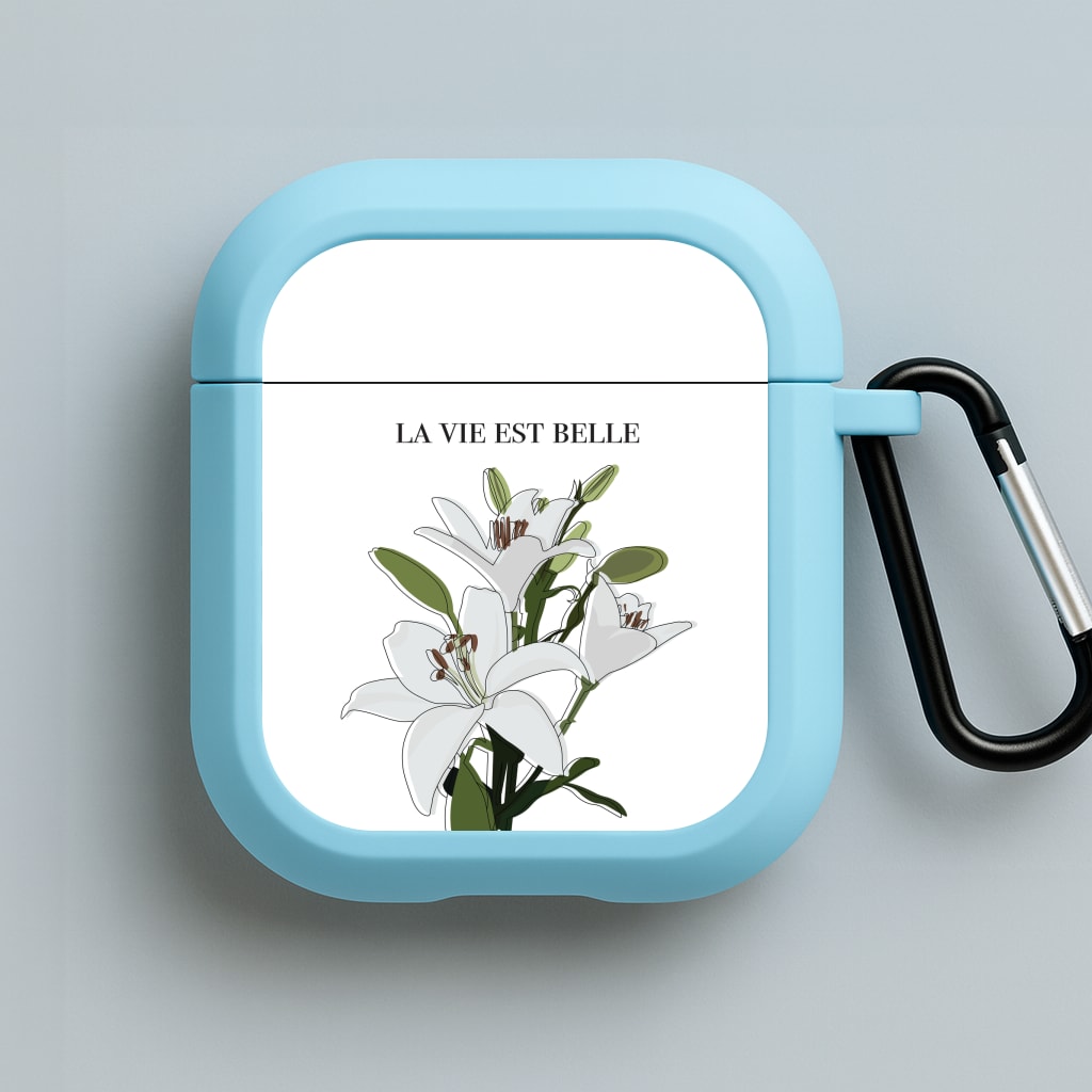 La Vie Est Belle - Clean Girl Aesthetic Blue AirPods Case