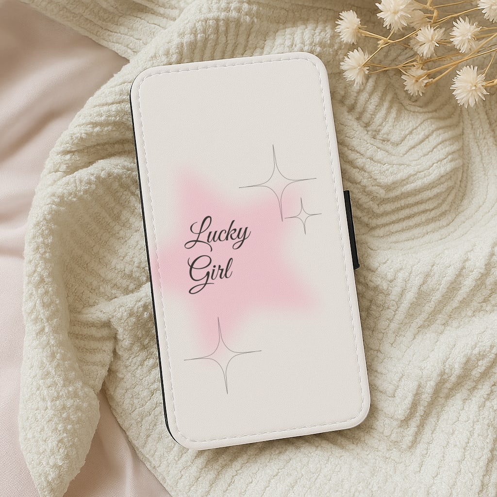 Lucky Girl - Clean Girl Aesthetic Wallet Phone Case