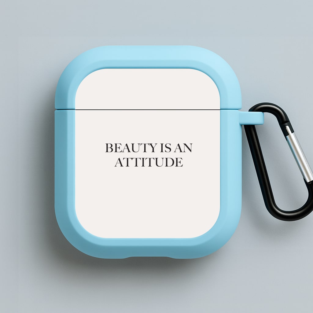 Beauty Is An Attitude - Clean Girl Aesthetic Blue AirPods Case