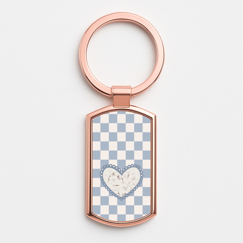 Doily Flower Rose Gold Keyring