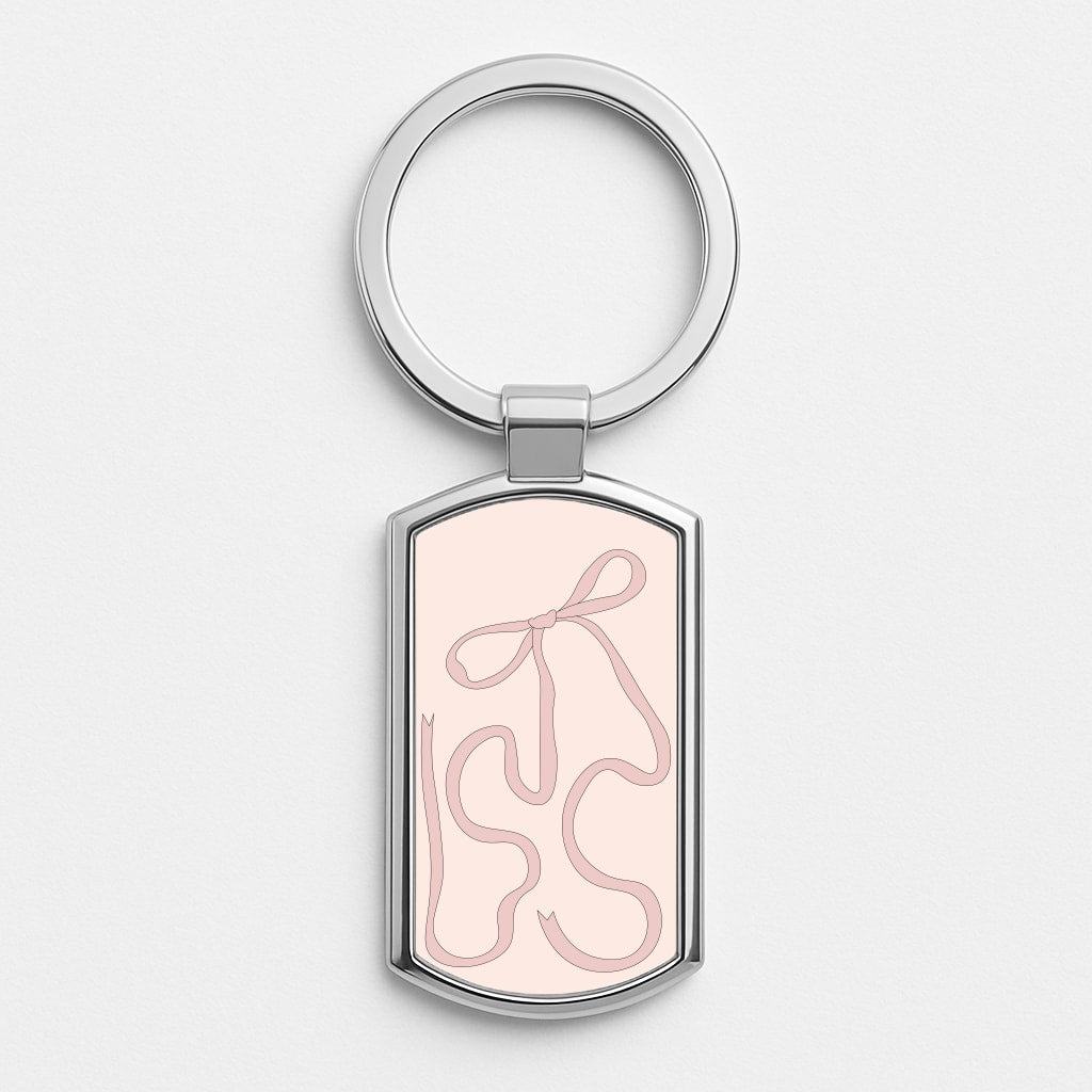 Pink Ribbon Silver Keyring