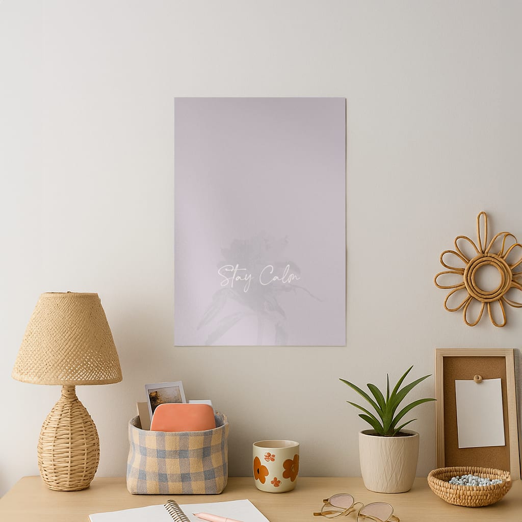 Mauve Stay Calm Art Print