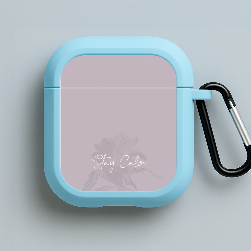 Mauve Stay Calm Blue AirPods Case