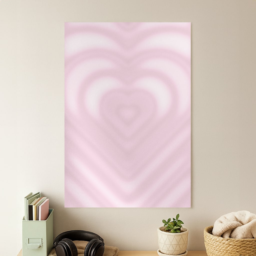 Drippy Love Heart Pink Poster