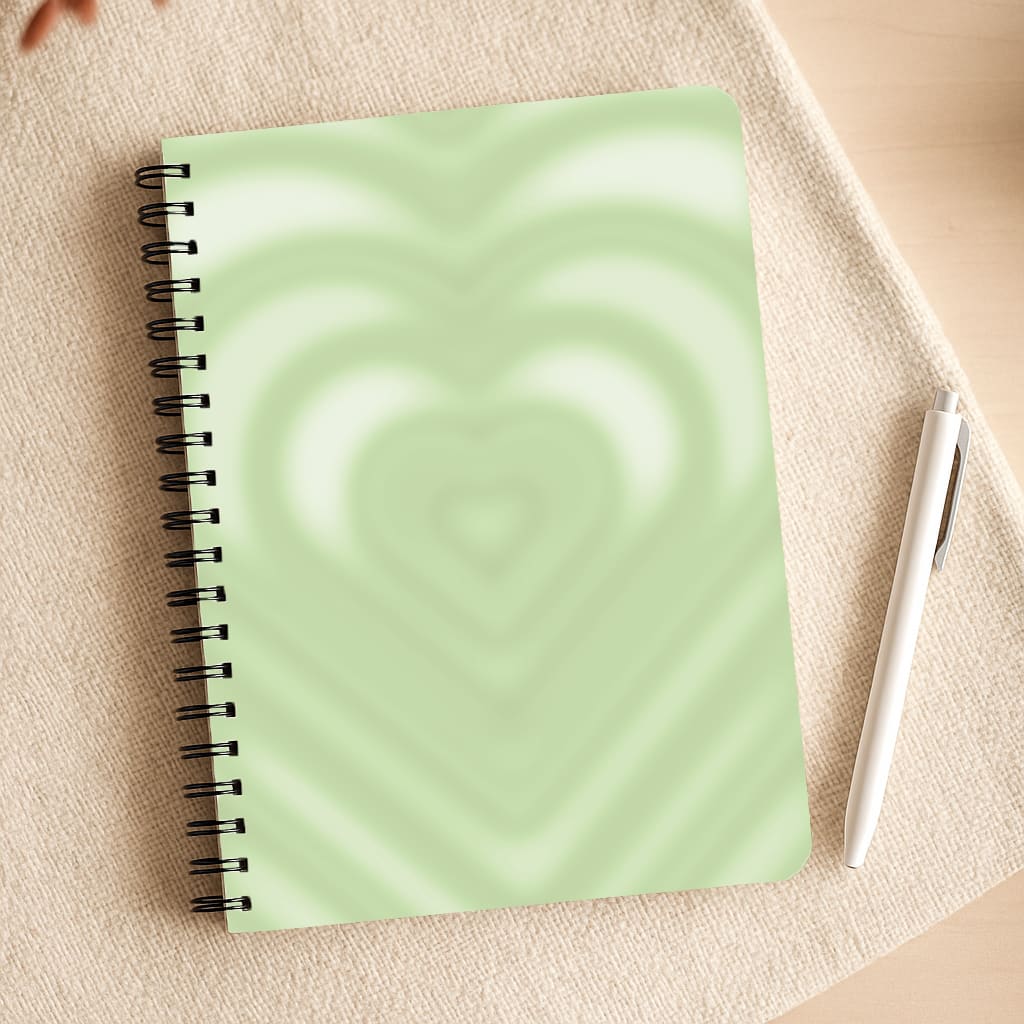 Drippy Love Heart Green Notepad