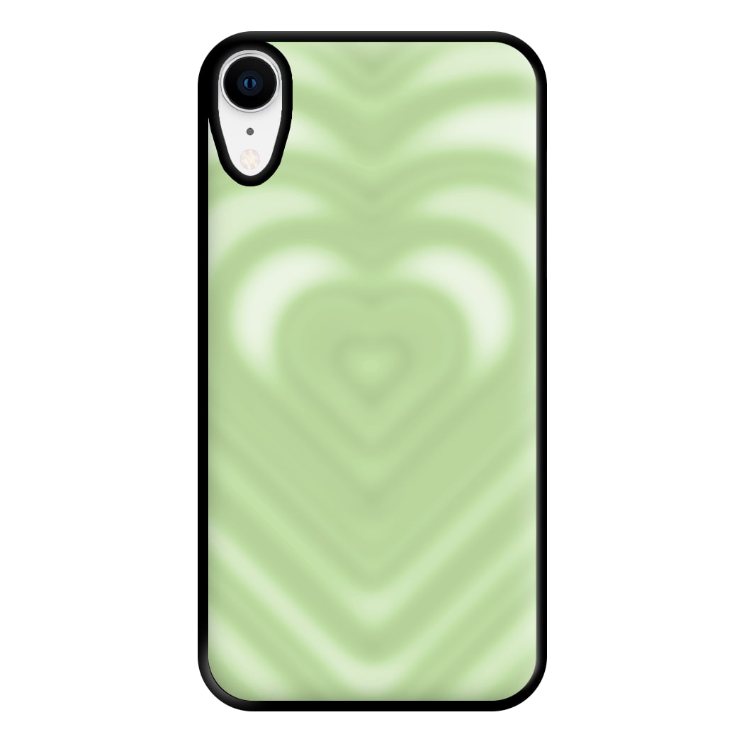 Drippy Love Heart Green Phone Case for iPhone XR