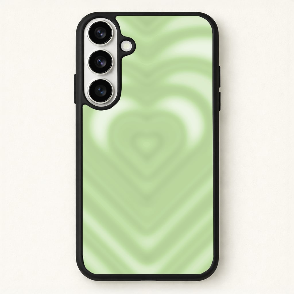 Drippy Love Heart Green Phone Case for Galaxy S26 Plus