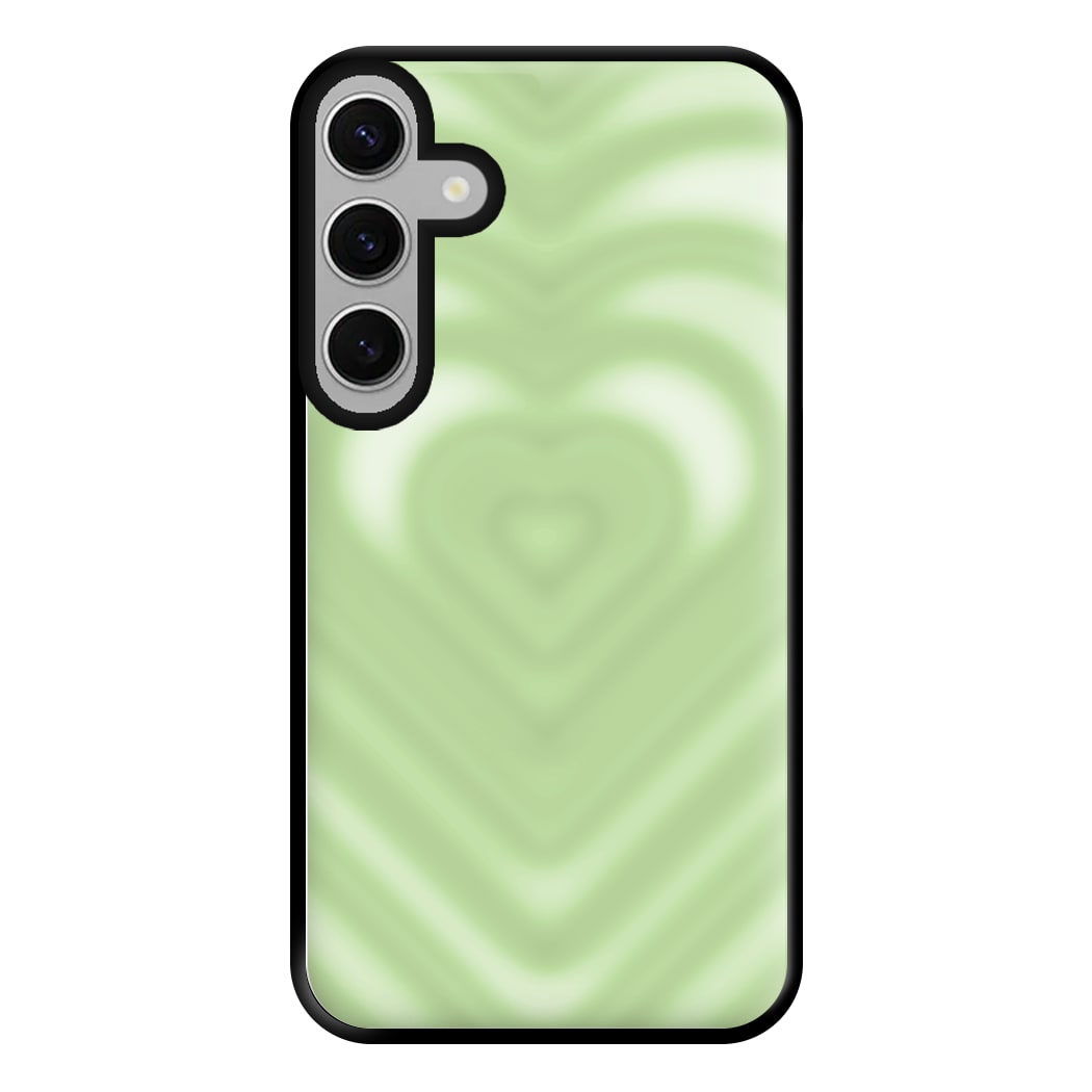 Drippy Love Heart Green Phone Case for Galaxy S24FE