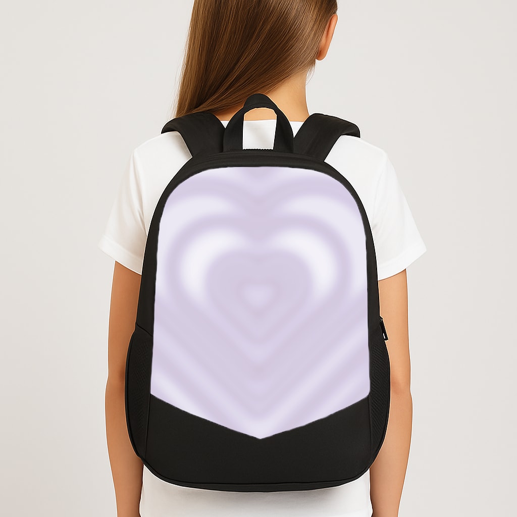 Drippy Love Heart Purple Large School Bag