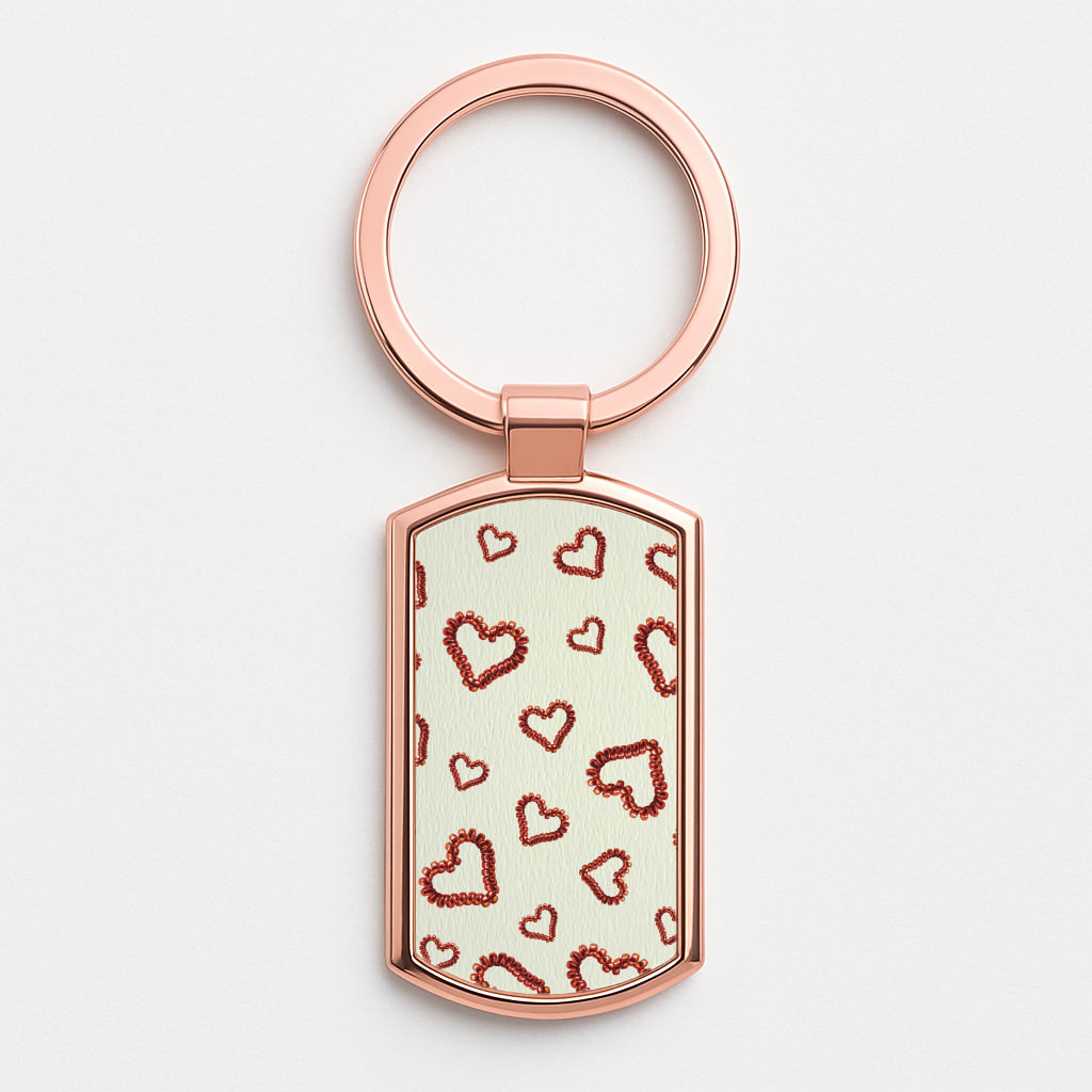 Elastic Hearts Pattern Luxury Keyring