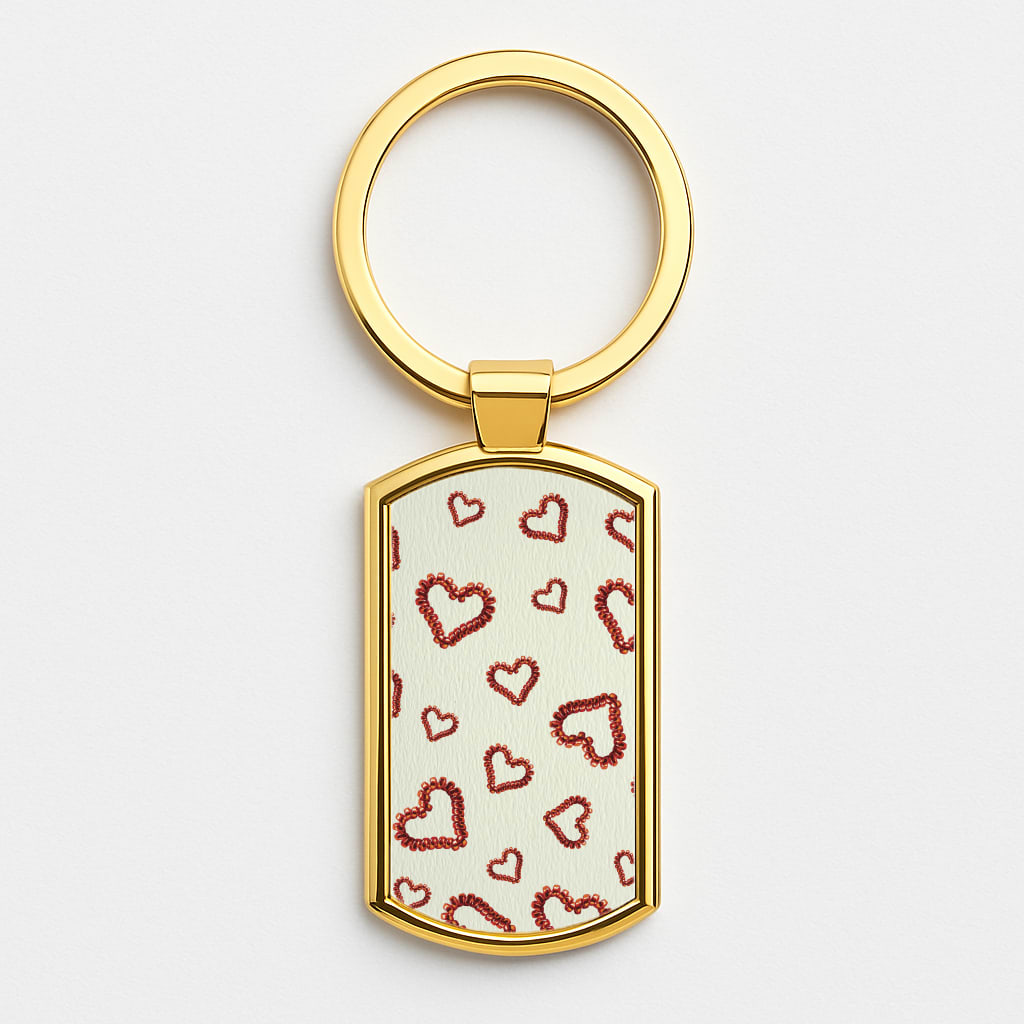 Elastic Hearts Pattern Luxury Keyring
