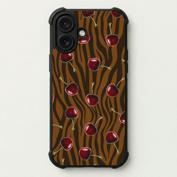 Animal Print With Cherries Pattern Phone Case — Bumper case