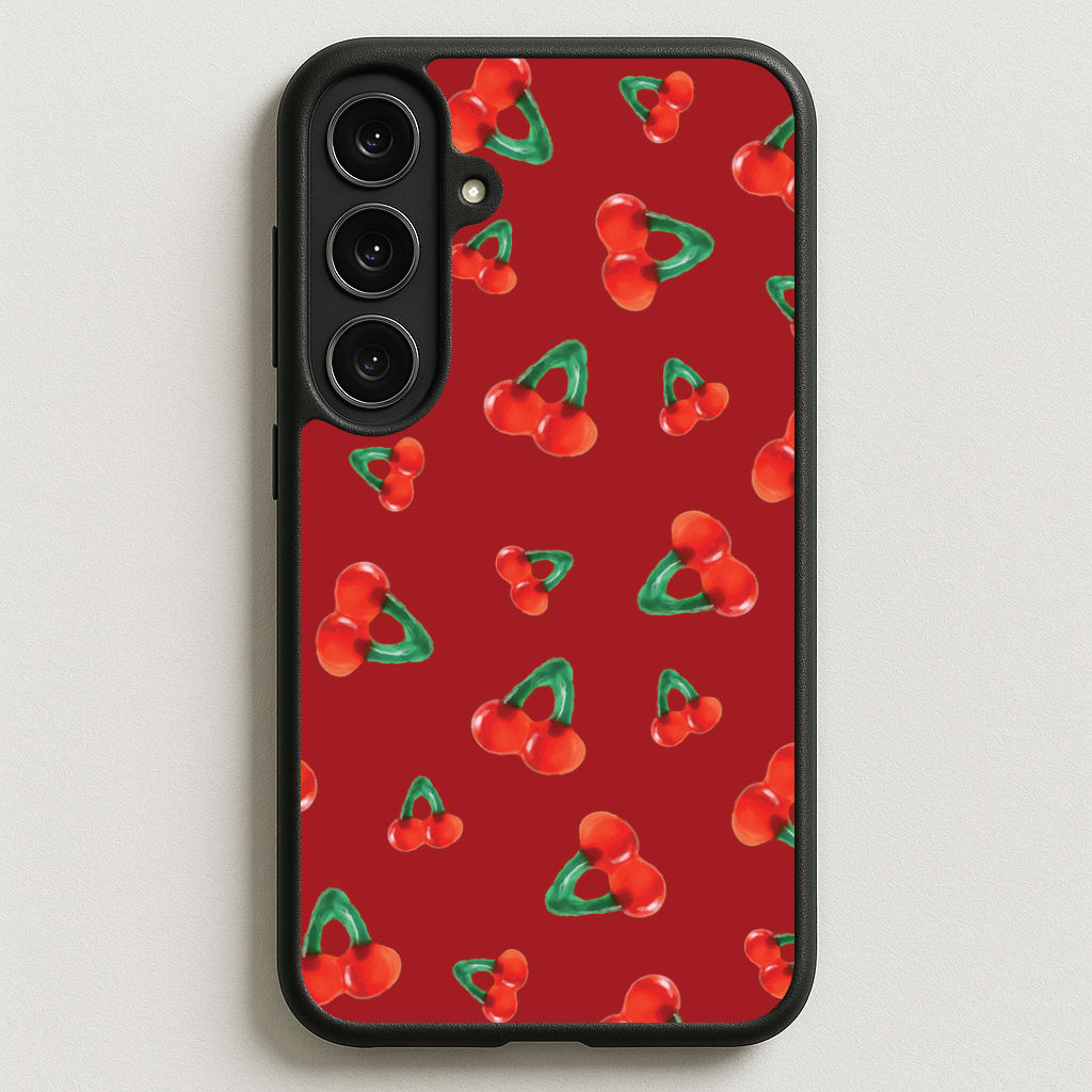 Gummy Cherries Pattern Phone Case for Galaxy S25FE
