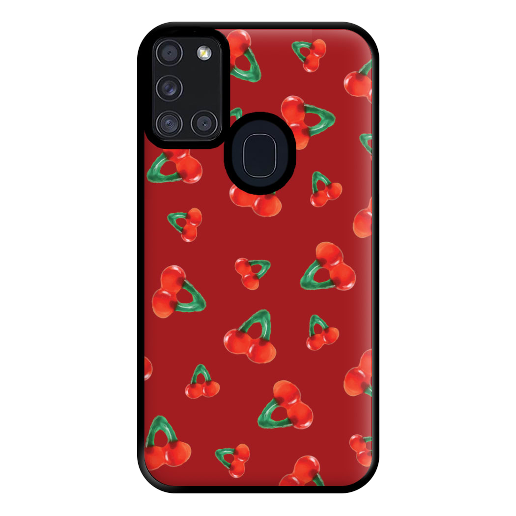 Gummy Cherries Pattern Phone Case for Galaxy A21s