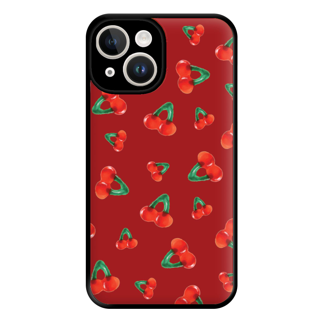 Gummy Cherries Pattern Phone Case for iPhone 14