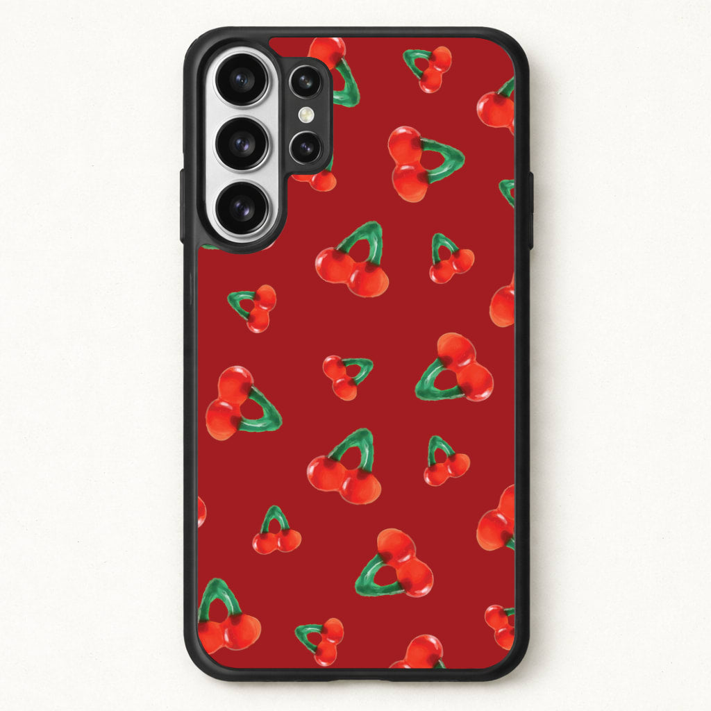 Gummy Cherries Pattern Phone Case for Galaxy S26 Ultra