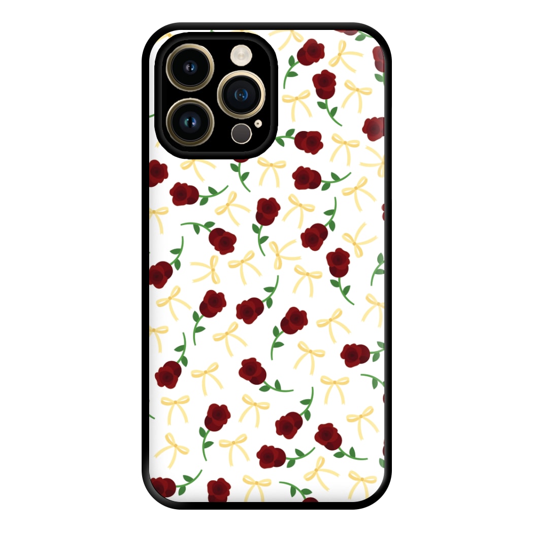 Roses And Bows Pattern Phone Case for iPhone 14 Pro Max