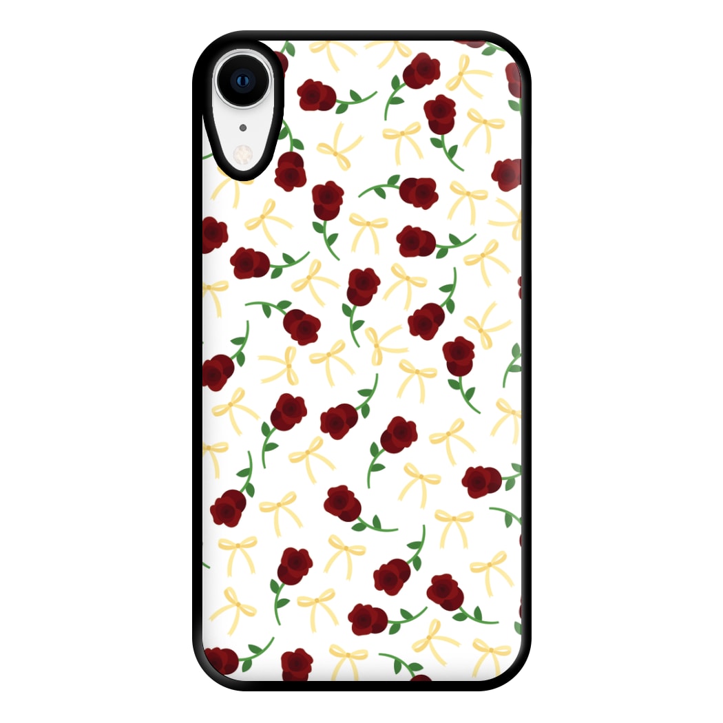 Roses And Bows Pattern Phone Case for iPhone XR
