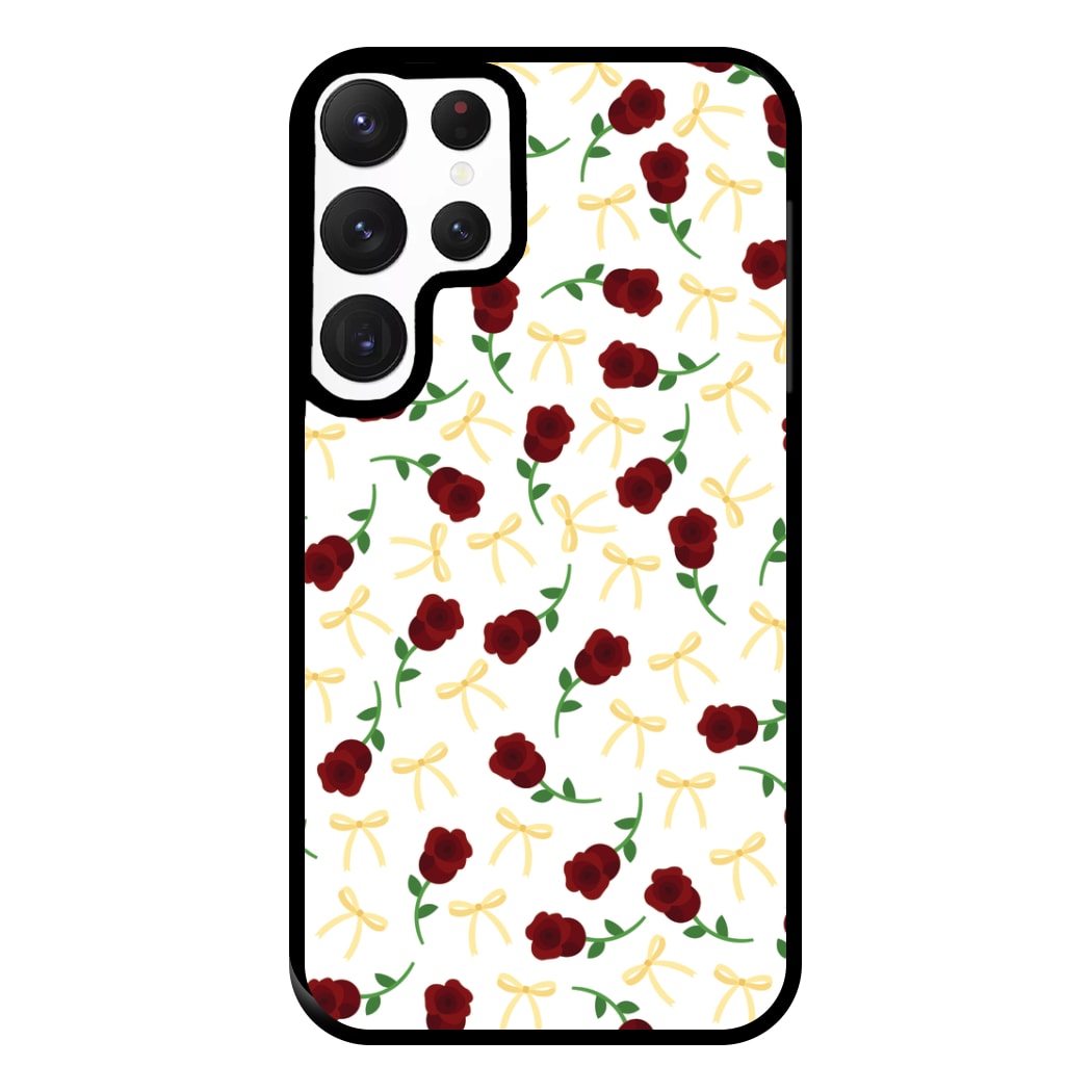 Roses And Bows Pattern Phone Case for Galaxy S22 Ultra