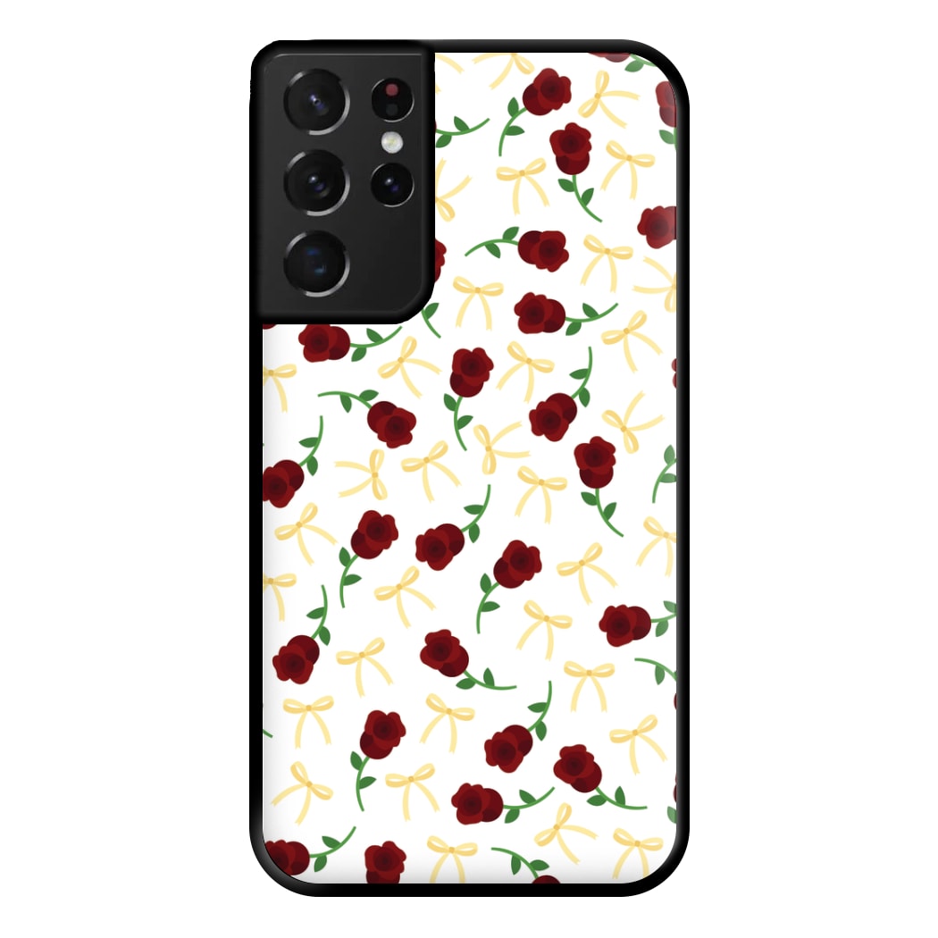 Roses And Bows Pattern Phone Case for Galaxy S21 Ultra