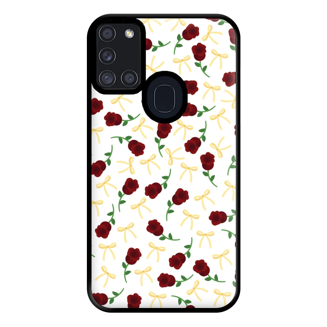 Roses And Bows Pattern Phone Case for Galaxy A21s