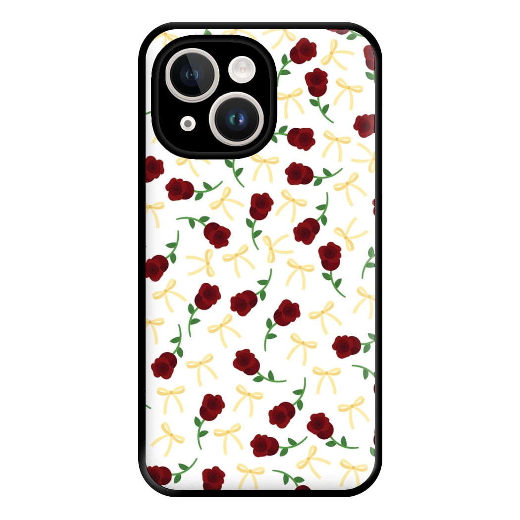 Roses And Bows Pattern Phone Case for iPhone 14 Plus